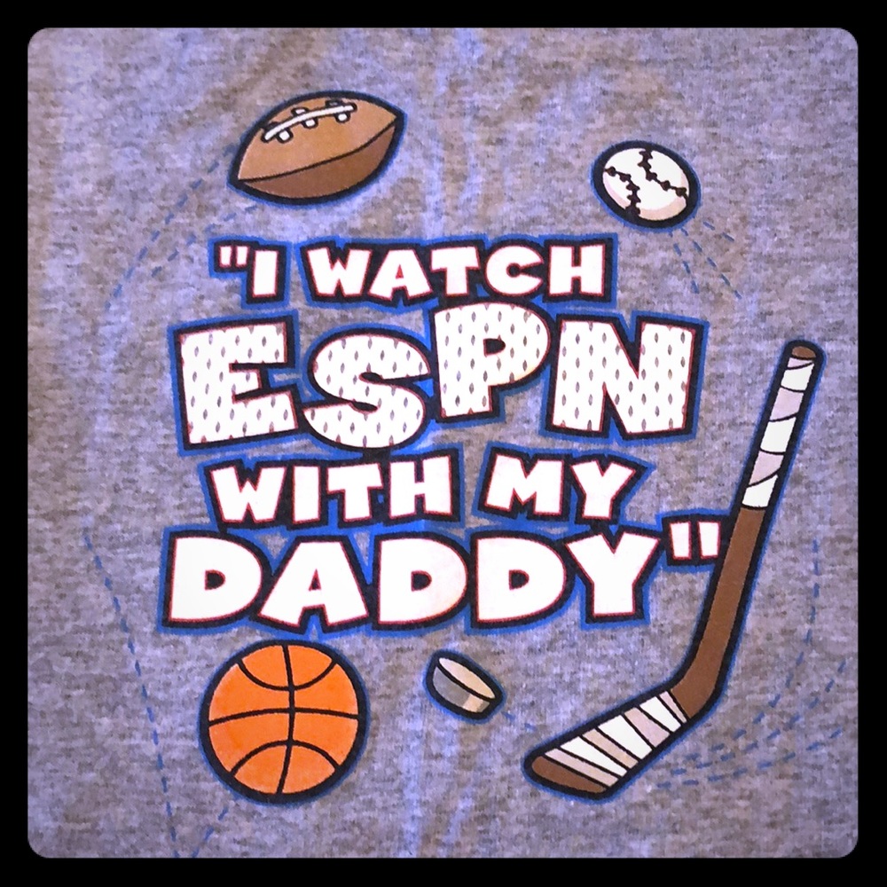 ⭐️ Buy2Get1 ⭐️ I watch ESPN with daddy shirt 2T